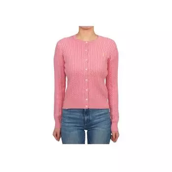 Polo Ralph Lauren однотонный вязаный логотип с вышитыми пуговицами, длинный рукав, детский свитер, розовый 313543047-065 L