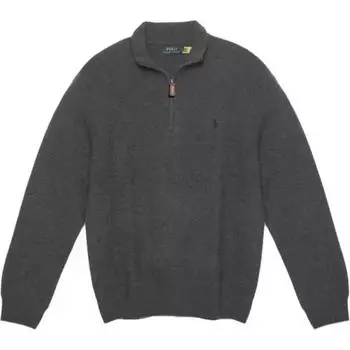 Polo Ralph Lauren однотонный вязаный свитер с высоким воротом и застежкой-молнией, мужской свитер, серый 710892482-014 L