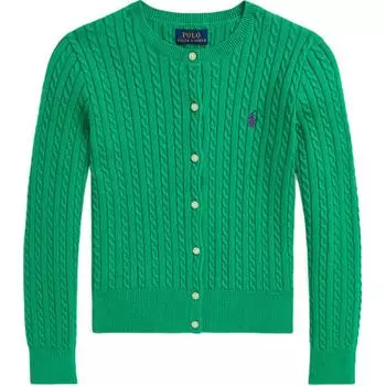 Polo Ralph Lauren однотонный вязаный свитер с круглым вырезом, детские свитера, зеленый цвет CWPOSWEG6820495-300 L