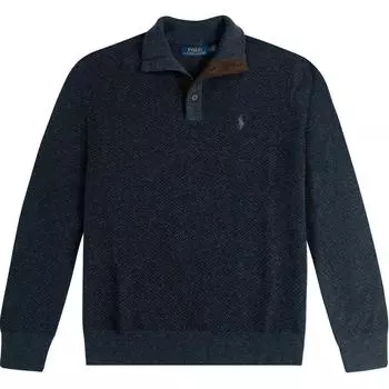 Polo Ralph Lauren однотонный вязаный свитер с длинным рукавом и вышивкой Pony, мужской свитер цвета уголь MNPOSWE16820034-010 S