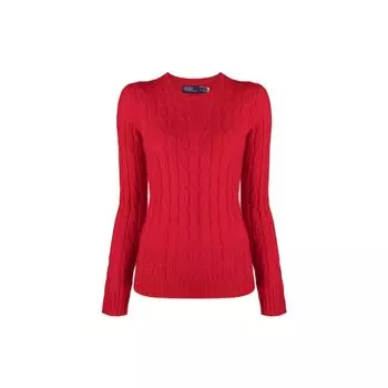 Polo Ralph Lauren однотонный вязаный свитер с круглым вырезом и длинными рукавами из кашемира женский свитер красный 211880516-014 M