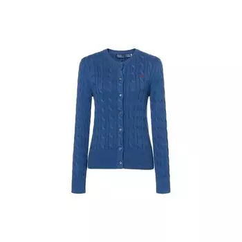 Polo Ralph Lauren однотонный вязаный свитер с короткими рукавами и круглым вырезом, женский свитер, синий 211891643-009 XS