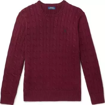 Polo Ralph Lauren однотонный вышитый логотип Pony Twisted Knit свитер мужской свитер бордовый MNPOSWE16810385-B46 S