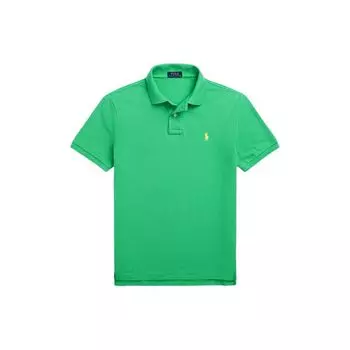 Polo Ralph Lauren однотонный вышитый логотип повседневная приталенная рубашка поло с коротким рукавом мужская рубашка зеленая 710534735-363 XXL