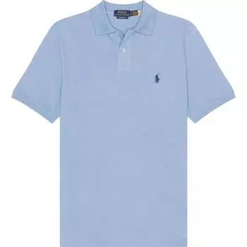 Polo Ralph Lauren Однотонный вышитый логотип, прямой крой, короткий рукав, поло, мужские топы, светло-голубой 710534735-439 XL
