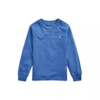 Polo Ralph Lauren однотонный вышитый логотип с круглым вырезом повседневный длинный рукав детские топы синий 323854677-021 L