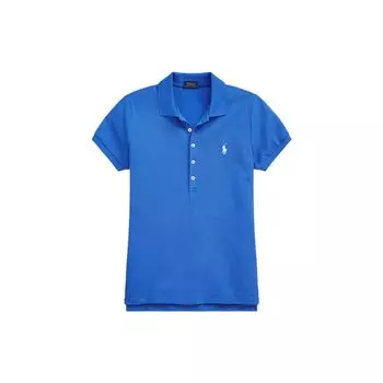 Polo Ralph Lauren однотонный вышитый логотип Slim Fit короткий рукав поло рубашка женские топы синий WMPOKNINCU20716-400 S
