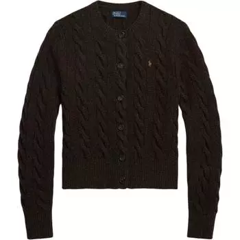 Polo Ralph Lauren однотонный вышитый логотип Slim Fit длинный рукав трикотажный топ женский коричневый 211910443-019 XS