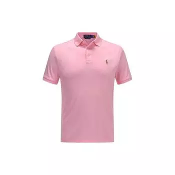 Polo Ralph Lauren однотонный вышитый логотип свитер повседневная свободная рубашка поло с коротким рукавом мужские рубашки поло розовые 710870645-026 M