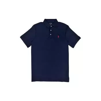 Polo Ralph Lauren однотонный вышитый логотип свободного кроя с коротким рукавом поло мужские топы темно-синего цвета 710790605-003 L