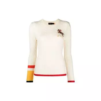 Polo Ralph Lauren однотонный вышитый свитер женский свитер белый 211872874-001 XXL