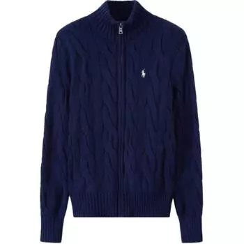 Polo Ralph Lauren однотонный женский свитер с вышитым пони-узором на молнии с длинными рукавами, синий 211661761-007 S