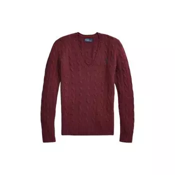 Polo Ralph Lauren однотонный женский свитер с V-образным вырезом, бордовый 211910422-009 S