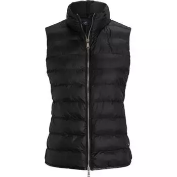 Polo Ralph Lauren однотонный женский жилет с воротником-стойкой на молнии черный 211908446-001 XS