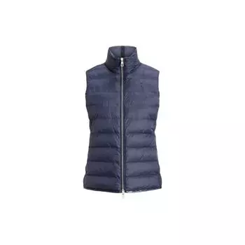 Polo Ralph Lauren однотонный жилет без рукавов с застежкой-молнией на вороте, женские жилеты темно-синего цвета WMPOOTWNN220073-410 S