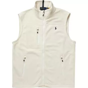 Polo Ralph Lauren однотонный жилет без рукавов с воротником-стойкой на молнии для мужчин бежевый 710951456-002 S