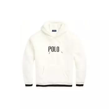 Polo Ralph Lauren Письменный Принт Капюшон Кулиска Длинный Рукав Флисовая Куртка Мужская Белая 710920251-001 XL