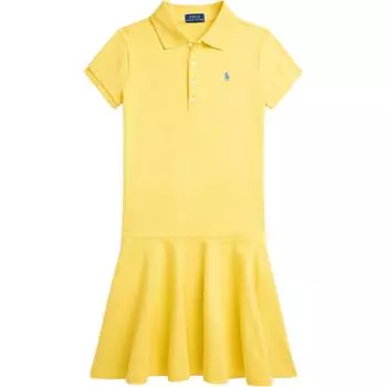 Polo Ralph Lauren Платье поло Стрейч Сетка Рубашка поло Короткий рукав Детские платья Желтый 313698754-084 L