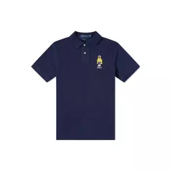 Polo Ralph Lauren Polo Bear Logo Embroidered Casual Polo Shirt Short Sleeve Men tops Navy-Blue 710792901-003 XS