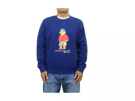 POLO RALPH LAUREN Polo Bear Print Crew Neck Sweat Pullover Men s 0102923-L-BLUE [Товар]