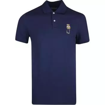 Polo Ralph Lauren Polo Bear вышитая рубашка поло с коротким рукавом мужская верхняя часть темно-синяя 781862841-002 XS
