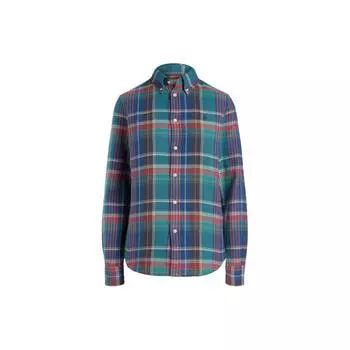 Polo Ralph Lauren Polo Color Block Plaid Logo Вышитая рубашка с длинным рукавом Женские рубашки Многоцветный WMPOSHTN6820287-400 XXS