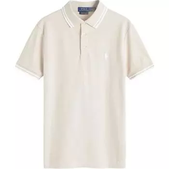 Polo Ralph Lauren Поло с коротким рукавом и полосатым логотипом Мужские топы Бежевый 710941492-004 XXL