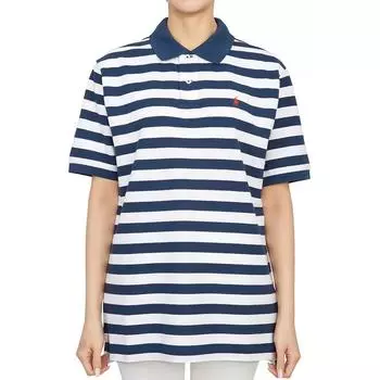 Polo Ralph Lauren Поло в полоску с вышивкой логотипа Футболка с коротким рукавом и воротником поло Детские футболки Синий 323892298-001 S