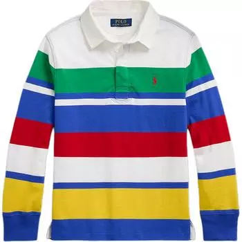 Polo Ralph Lauren Полосатая футболка с длинным рукавом и воротником поло для детей Белый CWPOKNIY8021332-100 S