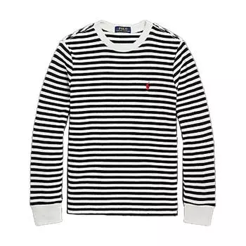 Polo Ralph Lauren Полосатая футболка с круглым вырезом и длинными рукавами, детские топы, многоцветная 323920630-001 M