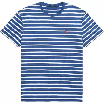 Polo Ralph Lauren Полосатая футболка с круглым вырезом и коротким рукавом для мужчин, цвет синий 710934662-001 L