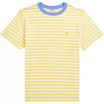 Поло Ralph Lauren Полосатая хлопковая трикотажная футболка Детские топы Желтый CWPOTSHY8021041-700 L