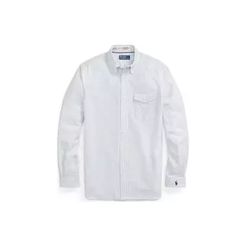 Polo Ralph Lauren Полосатая однобортная рубашка с длинным рукавом и карманом спереди Рубашки унисекс Синий MNPOWOV16822148-400 XL