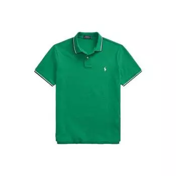 Polo Ralph Lauren Полосатая отделка Slim Fit Рубашка поло с коротким рукавом Мужские топы Зеленый MNPOKNI1N821368 XS
