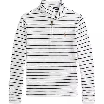 Polo Ralph Lauren Полосатый свитшот с длинным рукавом на молнии до половины Детские топы Черный Белый 323952438-003 L