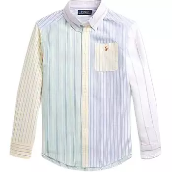 Polo Ralph Lauren Полосатый воротник на пуговицах с длинным рукавом Рубашки для детей Многоцветный 323902139-001 M