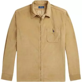 Polo Ralph Lauren Pony вышитая рубашка с карманом на молнии с длинным рукавом мужские рубашки новые-бронзовые MNPOWOV16823829-200 S