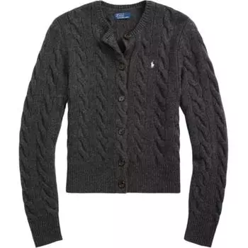 Polo Ralph Lauren Pony вышитый вязаный косами свитер Slim Fit с коротким рукавом женский свитер серый камень WMPOSWENDW20291-020 XS