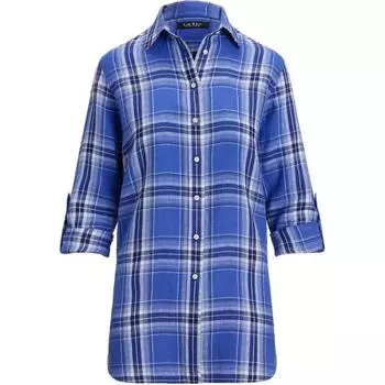 Polo Ralph Lauren Прямая рубашка с длинным рукавом и заостренным воротником Женские рубашки Синий WMLRSHTS6820449 XS