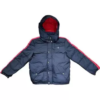 Polo Ralph Lauren Пуховик FW24 Color Block С капюшоном На молнии С длинным рукавом Детские куртки Черный Красный 323918762-002 XL