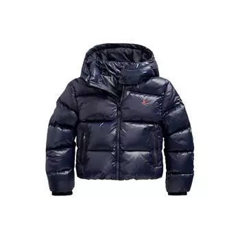 Polo Ralph Lauren пуховик однотонный с высоким воротом на молнии с длинным рукавом приталенный детский пиджак синий 313850579-001 S