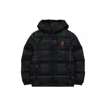 Polo Ralph Lauren пуховик с нашивкой-логотипом, клетчатый капюшон с длинным рукавом, детские куртки, многоцветные 323853455-001 L