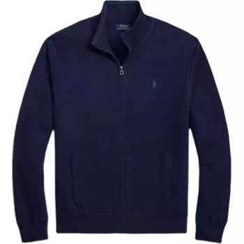 Polo Ralph Lauren ребристый свитер с застежкой-молнией на половину длины, мужские топы, темно-синий MNPOSWE16821822-410 XL