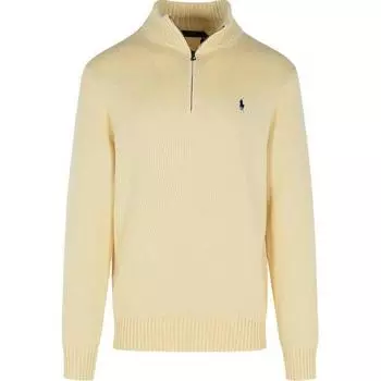 Polo Ralph Lauren ребристый воротник цветной блок логотип вышитый длинный рукав вязаный свитер мужской свитер желтый 710859939-503 2XL