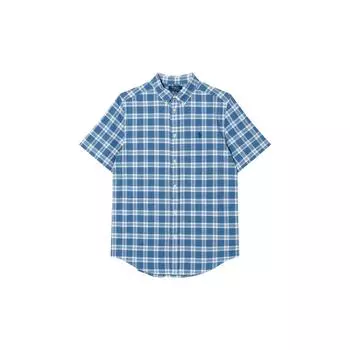 Polo Ralph Lauren рубашка клетчатый воротник однобортный короткий рукав детские топы синий CWPOWOVY6820510-999 XL