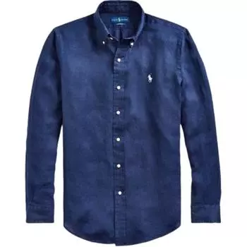 Polo Ralph Lauren Рубашка мужская льняная с длинным рукавом и вышивкой логотипа Pony 710738072-001 S