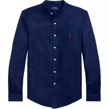 Polo Ralph Lauren Рубашка мужская приталенная льняная с длинным рукавом темно-синяя 710968925-002 L