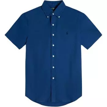 Polo Ralph Lauren Рубашка Оксфорд с вышивкой логотипа Small Pony, с коротким рукавом, мужская 710755879-005 S