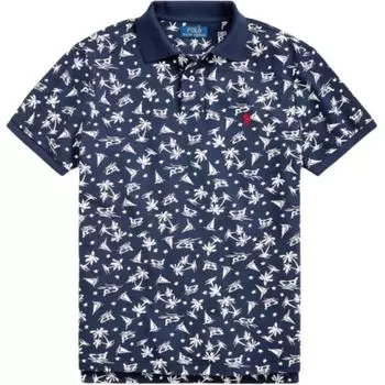 Polo Ralph Lauren Рубашка поло Custom Slim Fit с вышивкой пони Мужские топы Темно-синий 710798458-001 S