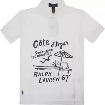 Polo Ralph Lauren рубашка поло с надписью детский топ белый 323936130-001 L